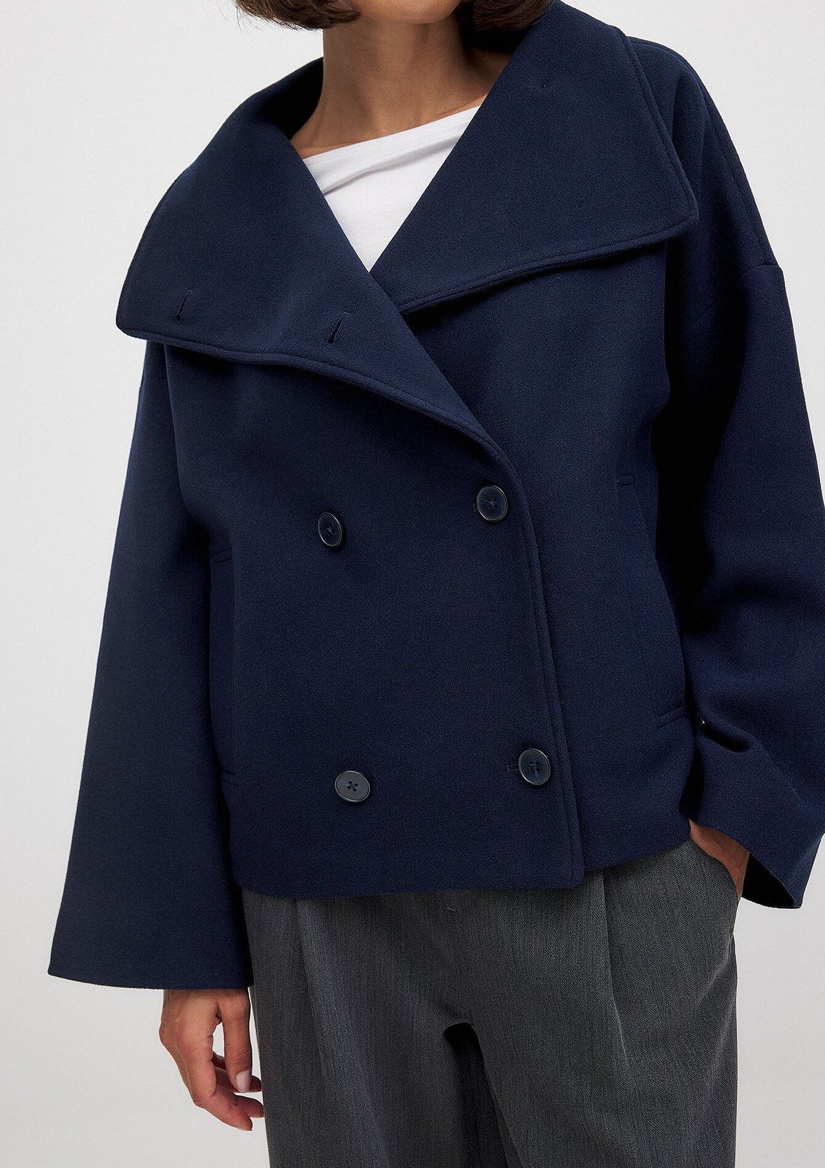 Double-Breasted Wool Peacoat