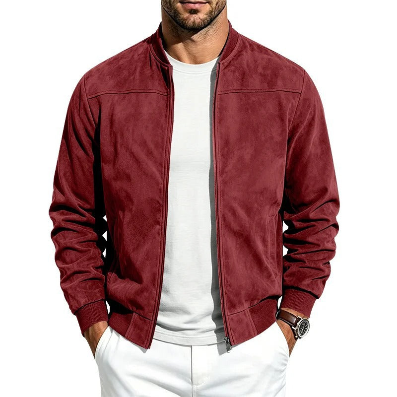 Men's Suede Bomber Jacket