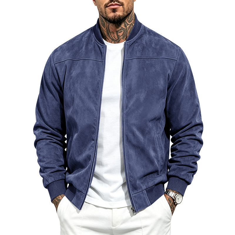 Men's Suede Bomber Jacket