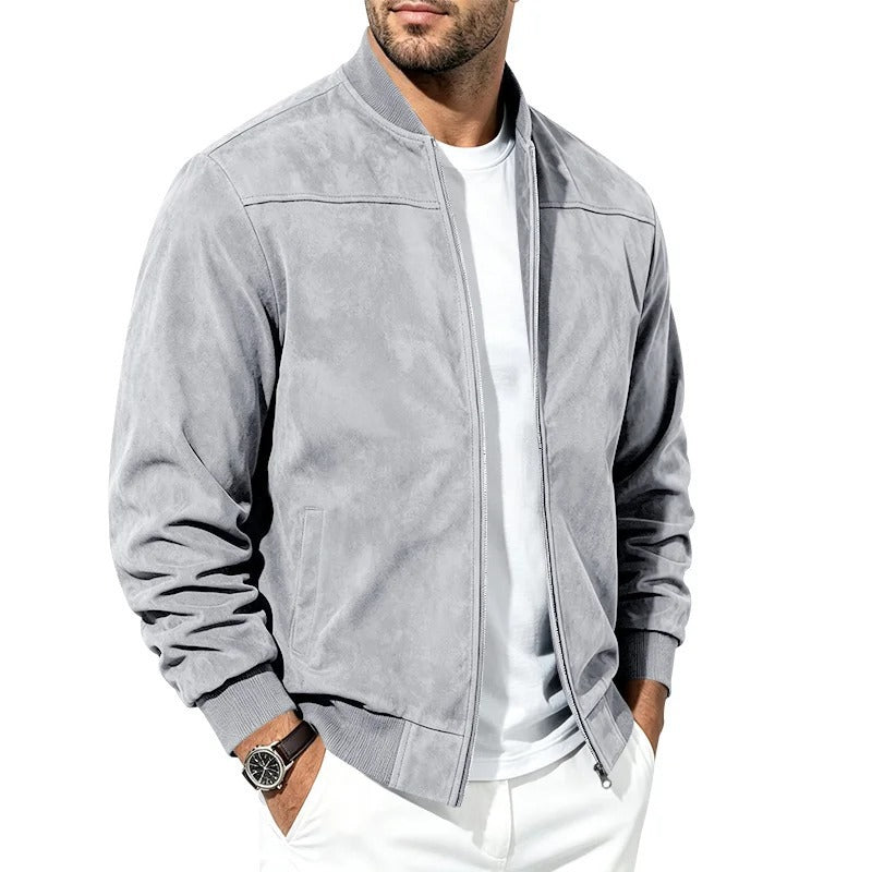 Men's Suede Bomber Jacket