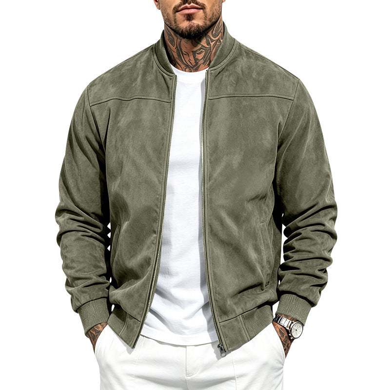 Men's Suede Bomber Jacket